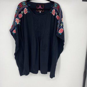 Johnny Was | 2X Navy Floral Tunic Top